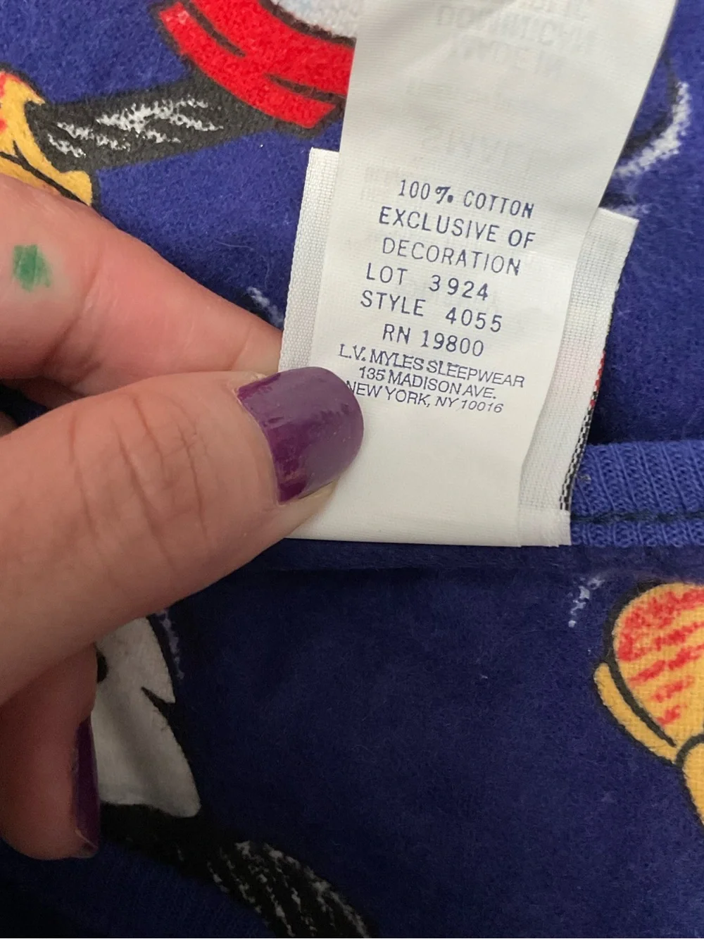 Vintage 1990s Mickey Co Fleece Nightgown